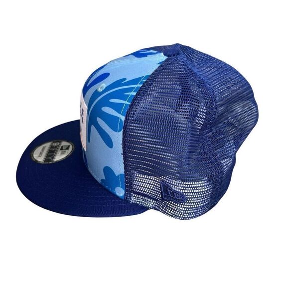 New Era Texas Rangers 9FIFTY Snapback Hat Blue Trucker Mesh Cap - Picture 4 of 5